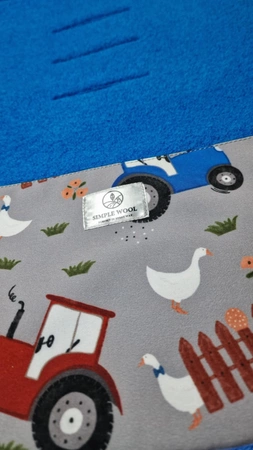 Simple Wool Extra Merry Wkładka Termoaktywna Antypotowa Do Wózka Niebieskie Traktory