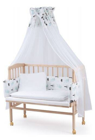 Waldin Łóżeczko Dostawne 2w1 z Wyposażeniem L8 Natural / Las