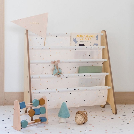 3 Sprouts Recycled Stojak Na Książki Terrazzo Cream