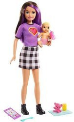 Barbie Opiekunka Lalka + Bobas + Akcesoria GRP10 GRP12