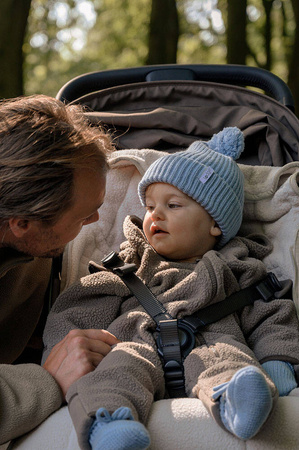 Lodger Czapeczka z wełny merino 100% niebieska Blue Fogg 3-6m