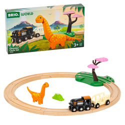 Brio Dino Drewniana Kolejka z Dinozaurem