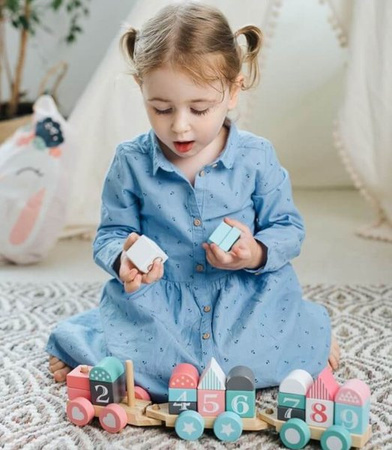 Trefl Pastelove Wagoniki Zabawka Drewniana 61341