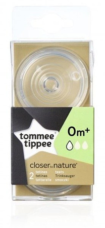 Tommee Tippee Smoczek Silikonowy Do Butelki 2szt. 0+ Wolny Przepływ
