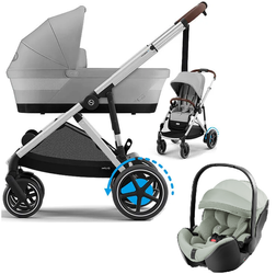 Cybex E-Gazelle S Wspomagany Wózek Głęboko-Spacerowy + Britax Romer Baby-Safe Pro Fotelik Samochodowy 0-13kg