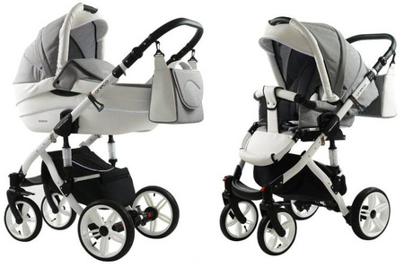Coneco Primavera 1 Wózek Głęboko-Spacerowy 2w1 17 pepitka biała