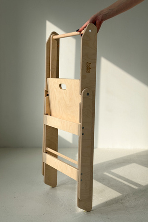 Baby Wood Kitchen Helper Składany Naturalny
