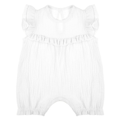 Nicol Rampers Pajac Letni Dla Dziewczynki Muślin Rozmiar 56 Biały