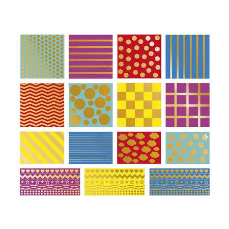 Janod Duże naklejki na arkuszach 150 szt. Figury geometryczne 18m+