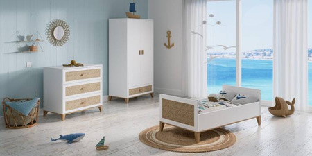 Theo Bebe Nami Wielofunkcyjne Łóżeczko Ratanowe 70x140cm Neige