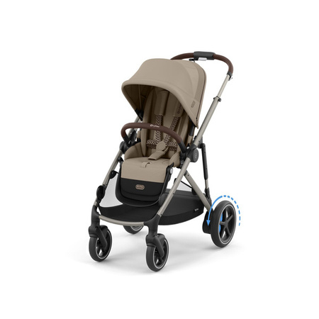 Cybex E-Gazelle S Wspomagany Wózek Spacerowy Rama Taupe Almond Beige + Cybex Śpiworek Snogga Almond Beige