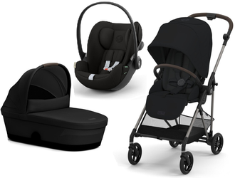 Cybex Melio  Wózek Głeboko-Spacerowy Magic Black + Cloud G I-Size