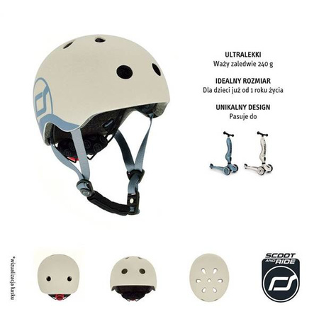 Scootandride Kask XXS-S Dla Dzieci 1-5 Lat Ash