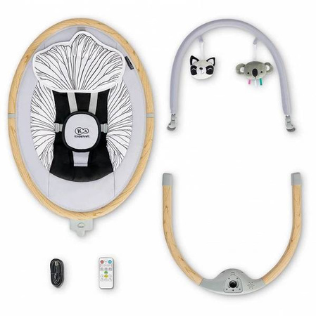 Kinderkraft Lumi Wooden Leżaczek Bujaczek Elektryczny Bluetooth