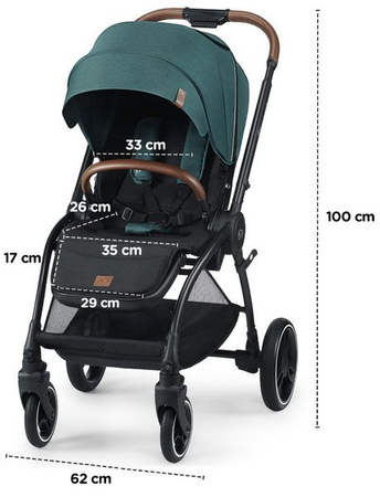 Kinderkraft Evolution Wózek Spacerowy + Cocoon Midnight Green