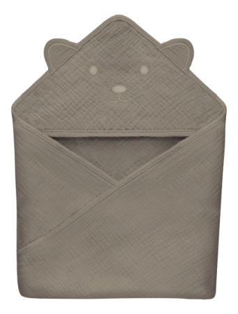 Lionelo Ręcznik kąpielowy z kapturkiem Muslin Hooded Towel Beige Cappuccino