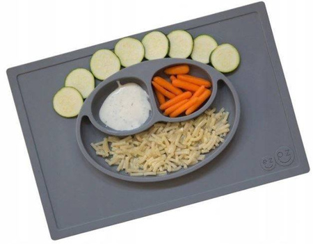 EZPZ Happy Mat Silikonowy Talerzyk z Podkładką 2w1 Szary