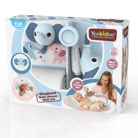 Yookidoo Zestaw Kąpielowy Prysznic Słonik Niebieski