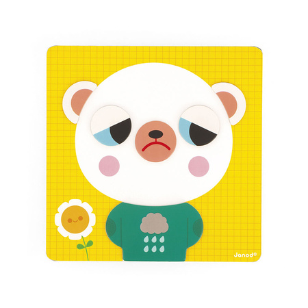 Janod Magnetyczna układanka Emocje Miś 2+