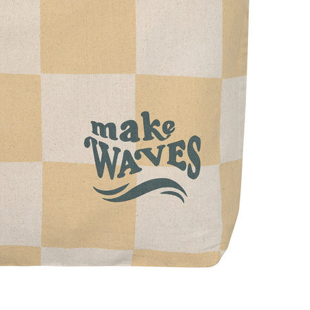 Lassig Torba plażowa 100% bawełna organiczna GOTS Krata vanilla/sea salt