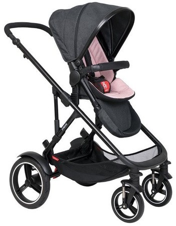 Phil&Teds Voyager Wózek Głęboko-Spacerowy + Fotelik Alpha 0-13kg Zestaw 3w1 Różowy