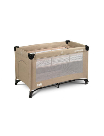 Caretero Esti Łóżeczko Turystyczne z Opuszczanym Bokiem Brown