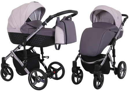 Kunert Tiaro Premium Wózek Głęboko-Spacerowy 2w1 Fiolet + Wrzos Grafitowa Rama Koła Żelowe