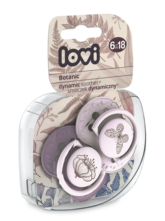Lovi Dynamiczny Smoczek Uspokajający Silikonowy 6-18m 2szt. 22/871 Botanic Girl