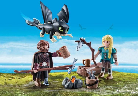 Playmobil Czkawka i Astrid z Małym Smokiem 70040