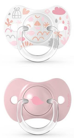 Suavinex SX Pro Smoczek Fizjologiczny Silikonowy 0-6m 2szt Różowy
