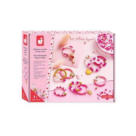 Janod Zestaw kreatywny do tworzenia biżuterii Pierścionki z koralików 7+