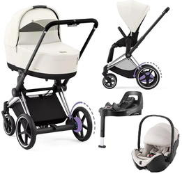 Cybex e-Priam 4.0 Wózek Głęboko-Spacerowy + Britax Romer Baby-Safe Pro Fotelik Samochodowy 0-13kg + Baza