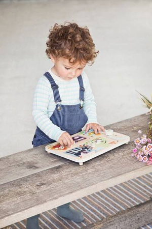 Lilliputiens Drewniana Tablica Labirynt Sensoryczny Farma 18 m+