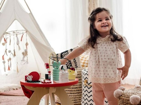 Janod Stolik Edukacyjny Drewniany Duży Baby Forest