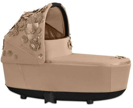 Cybex e-Priam 3.0 Rama ze Stelażem Siedziska + Gondola Wózek Głęboki Nude Beige Simply Flowers