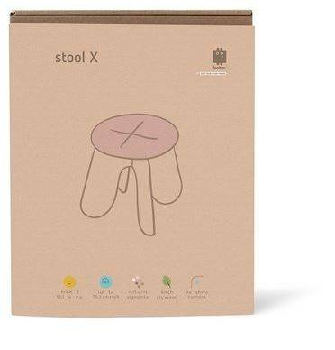 Babai Drewniany Stołek X Rózowy
