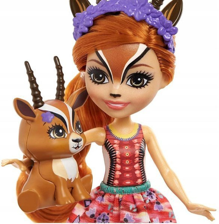Barbie Enchantimals Lalka+zwierz.domowe FNH22 Gabriella Gazelle & Spotter GTM26