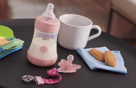 Chicco Perfect5 Zestaw Dla Noworodka Butelka Antykolkowa + Smoczek Mini Soft + Tasiemka Girl
