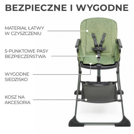Kinderkraft Foldee Krzesełko Do Karmienia Green