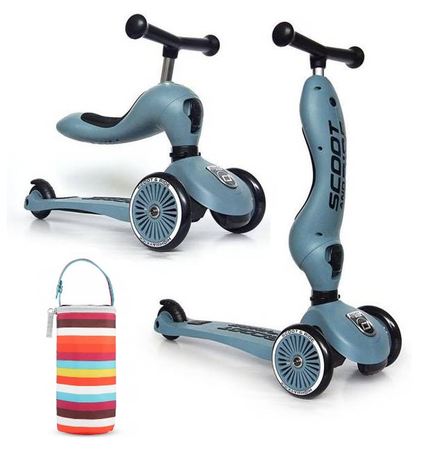 Scootandride Highwaykick 1 Jeździk i Hulajnoga 2w1 1-5 Lat Steel + Canpol Babies Termoopakowanie