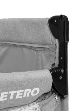 Caretero Esti Łóżeczko Turystyczne z Opuszczanym Bokiem Grey