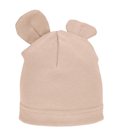 Poofi Czapka z Uszami Rozmiar 68 3-6m Latte