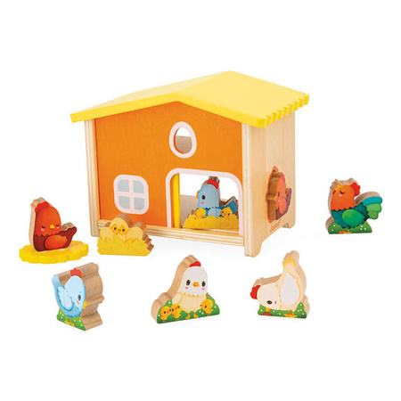 Janod Drewniany domek Farma Mój pierwszy kurnik 18 m+