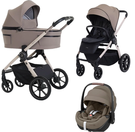 Espiro Yoga 2025 Wózek Głęboko-Spacerowy + Maxi-Cosi Pebble 360 Pro2 Fotelik Samochodowy