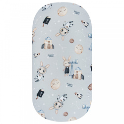 Bonjour Cherie Bambusowe Prześcieradło z gumką 50x70cm Królik Astronom