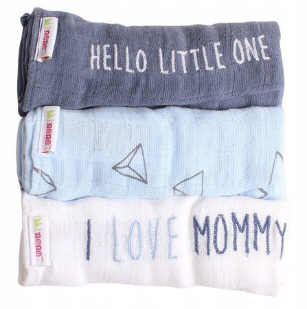 Minene Pieluszka Muślinowa 3szt/op Niebieski