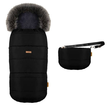 Zaffiro GrowUP 4.0 Śpiwór Do Wózka Plusz z Torbą Black