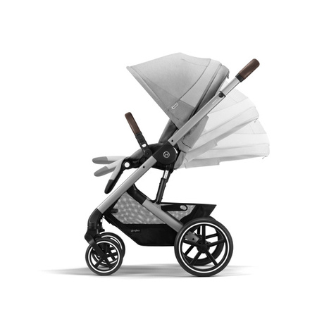 Cybex Balios S Lux Wózek Głęboko-Spacerowy + Cloud G I-Size Fotelik Samochodowy 0-13kg + Baza G + Osłony Przeciwdeszczowe + Adaptery Lava Grey
