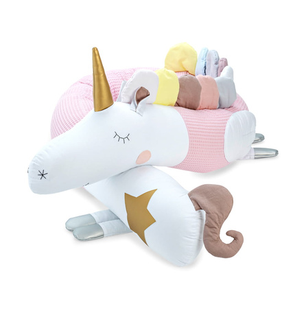 SenLove Poduszka Wałek Ochraniacz do Łóżka Jednorożec Różowy