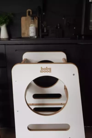 Baby Wood Kitchen Helper M Biały